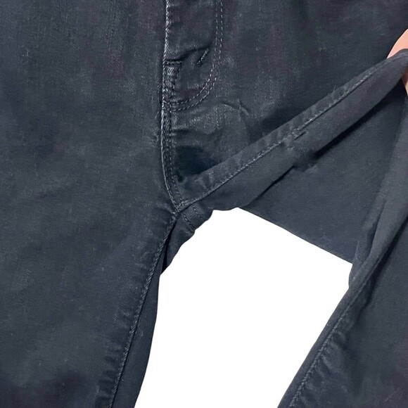 MOTHER Looker Ankle Fray Jeans Women’s 24 Black Tuxedo Stripe Raw Hem Skinny - Picture 8 of 16